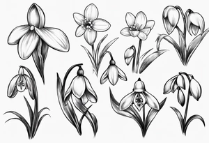 Snowdrop and bow tattoo idea