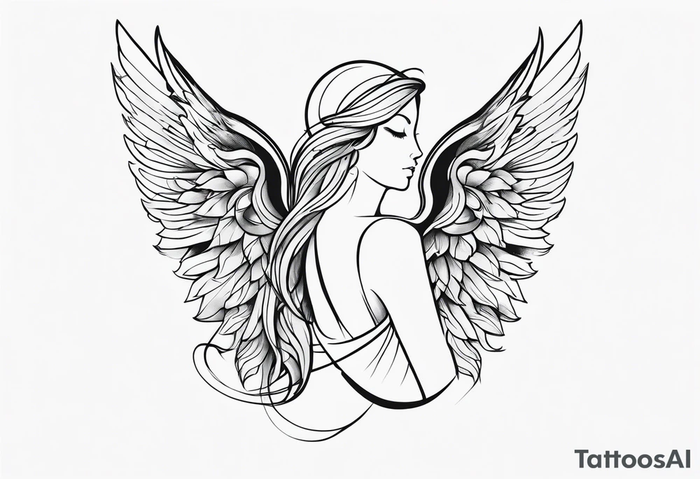 Number 5 as an angel tattoo idea