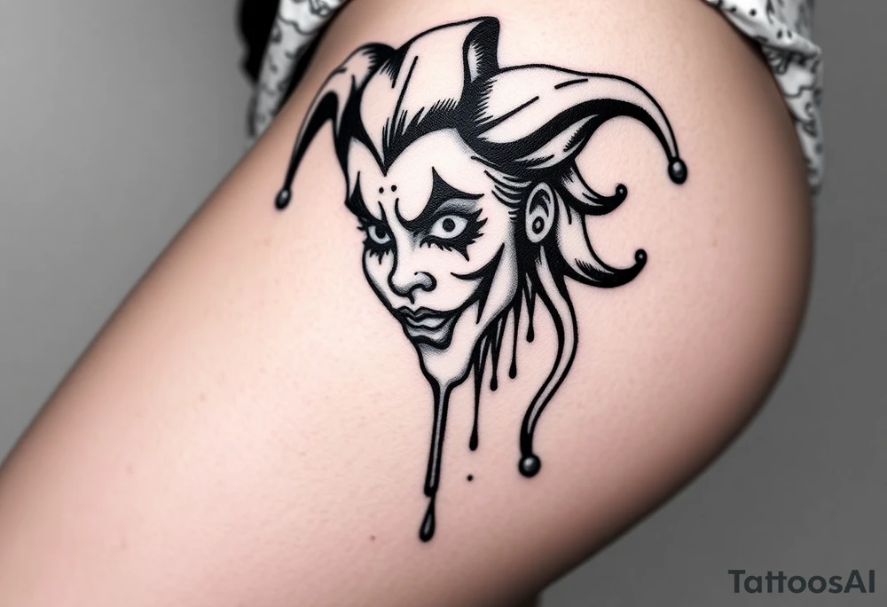 Candy new age joker dripping tattoo idea
