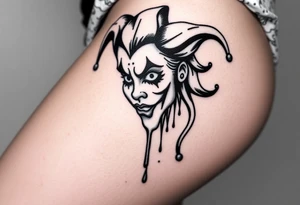Candy new age joker dripping tattoo idea