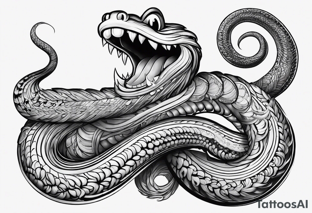 long worm with smile tattoo idea