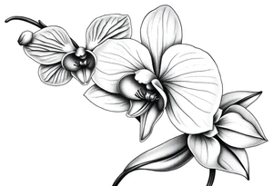 Orchid realistic with a mix with vagina tattoo idea