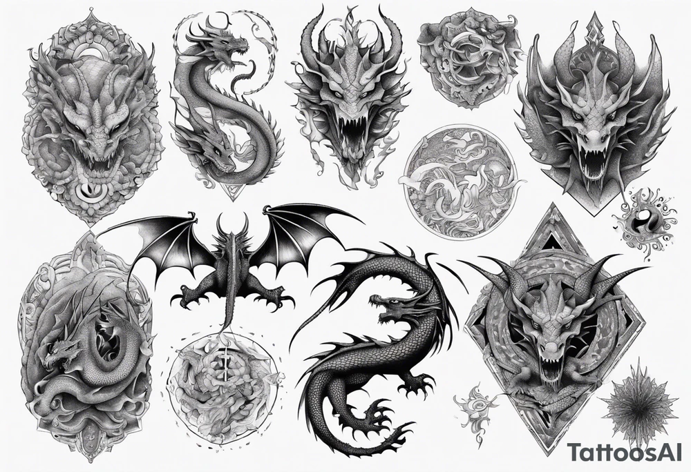 Dragons back piece tattoo idea