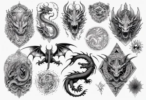 Dragons back piece tattoo idea