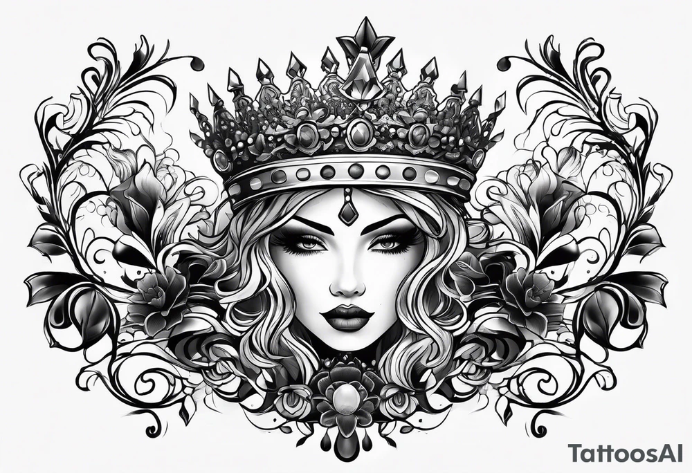 Crown face tattoo idea