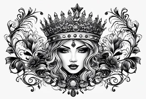 Crown face tattoo idea