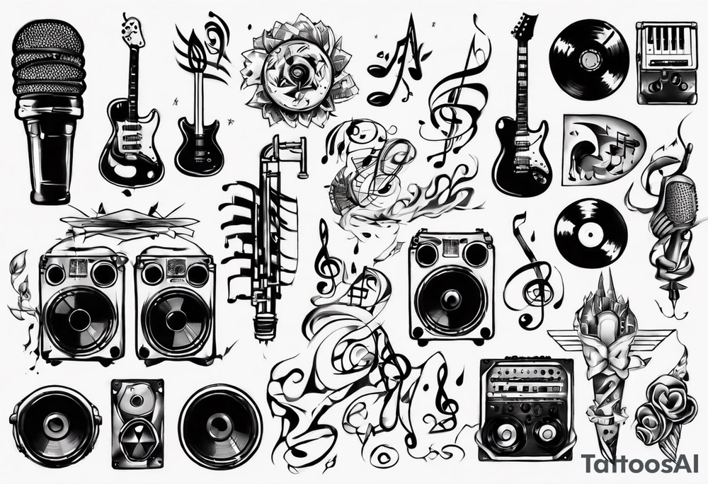 music sound tattoo idea
