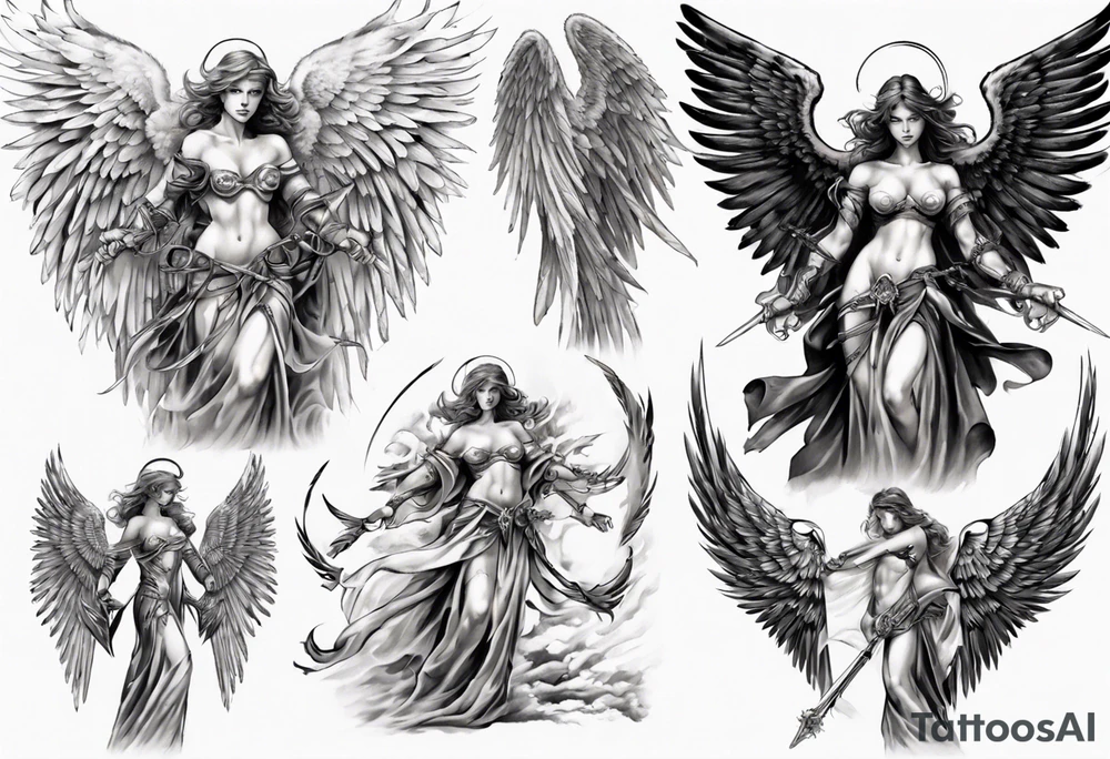 Warrior Angel picture tattoo idea