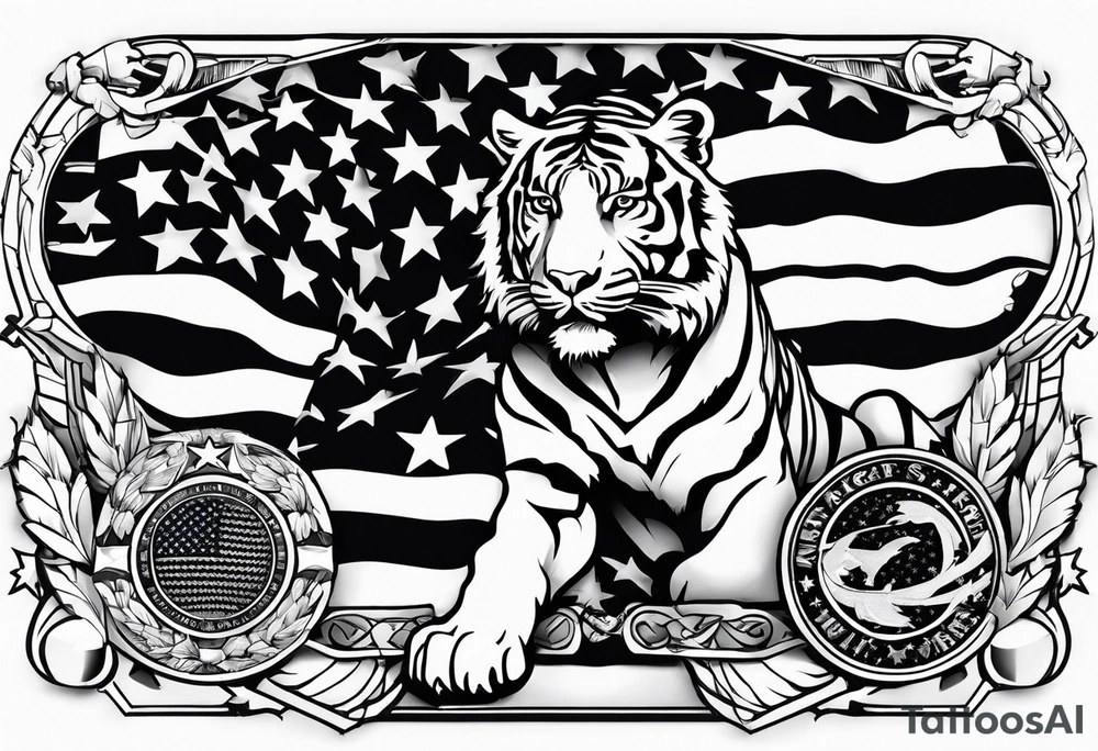 Michelangelo, U.S. flag, U.S. Air Force, tiger tattoo idea