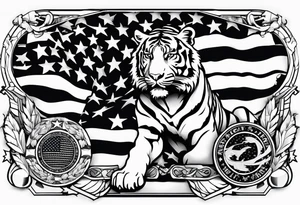 Michelangelo, U.S. flag, U.S. Air Force, tiger tattoo idea