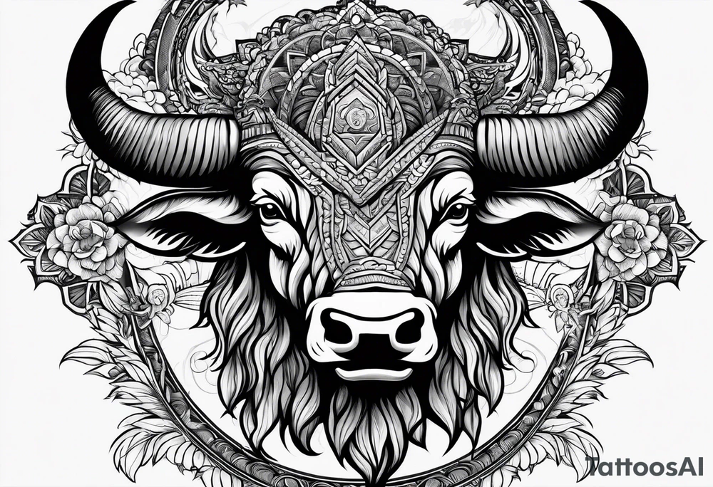 Buffalo head tattoo idea