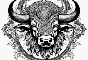 Buffalo head tattoo idea