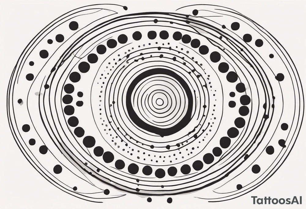spiritual design made of black dots and circles tattoo idea