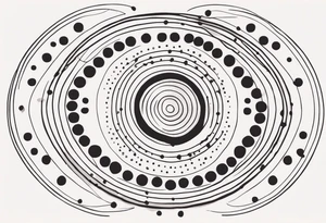 spiritual design made of black dots and circles tattoo idea