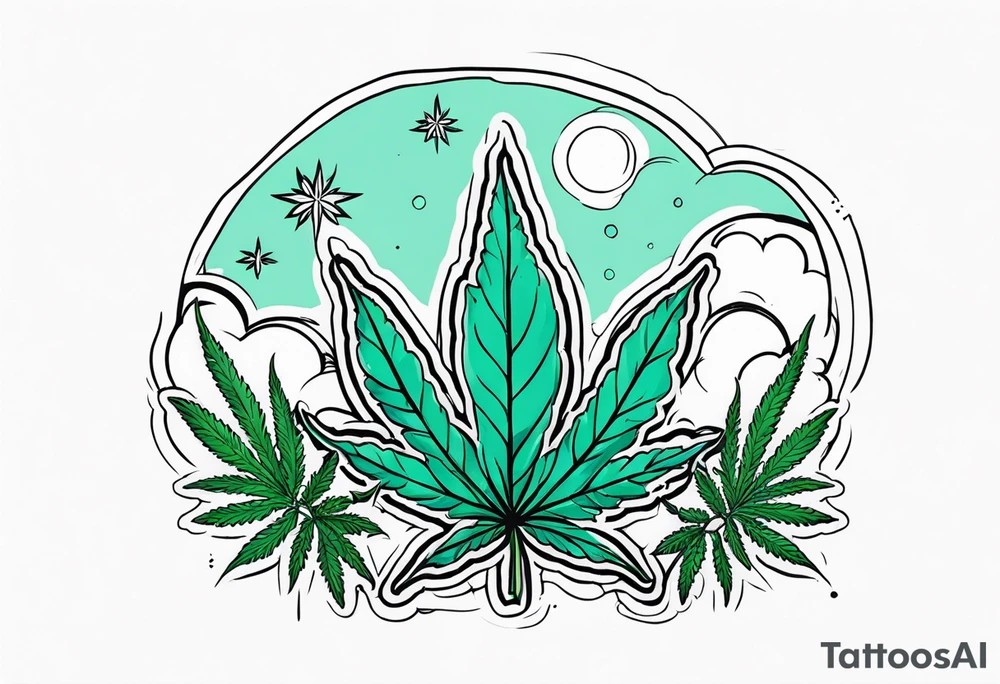 Marijuana in sky tattoo idea