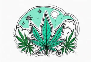 Marijuana in sky tattoo idea