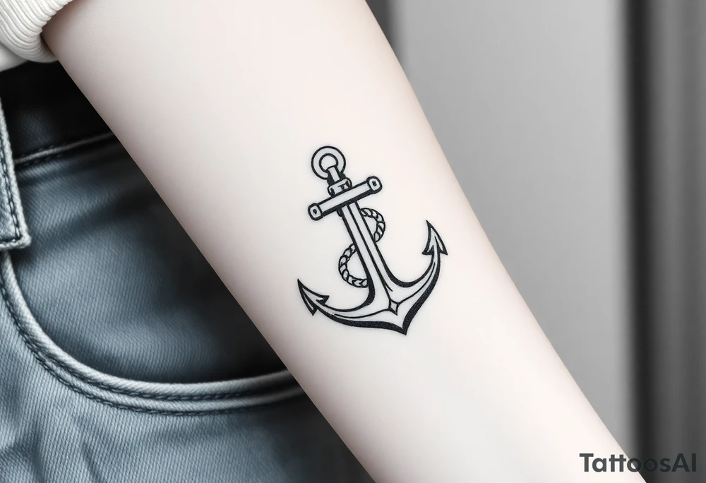 anchor with rope tattoo idea