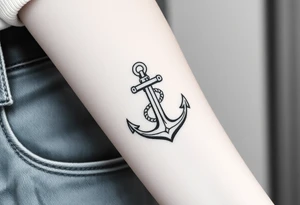anchor with rope tattoo idea