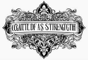 Create a small wrist sized tattoo that has Proverbs 31:25 "She is clothed with strength and dignity, and she laughs without fear of the future"

I would like a cross with text wrapped around it tattoo idea