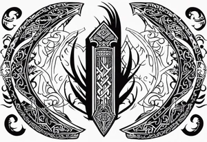 Valhalla sword viking funeral tattoo idea