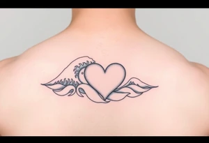 SEA WAVES IN BICEP, SUBTLY, THE HIGHEST TIDE BECOMES A HEART. tattoo idea