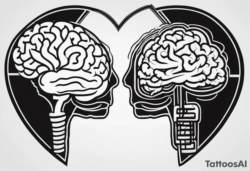 brain and heart Battle tattoo idea
