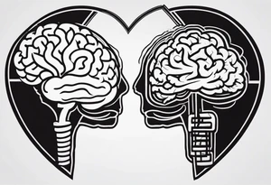 brain and heart Battle tattoo idea