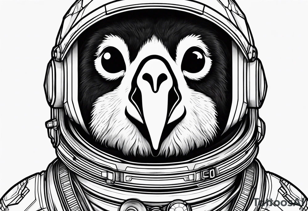 Pinguin astronaut tattoo idea