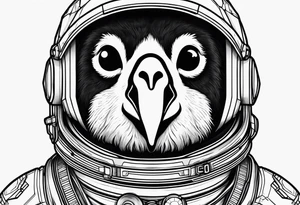 Pinguin astronaut tattoo idea