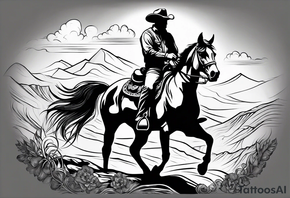 cowboy on a horse tattoo idea