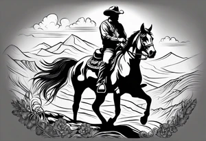 cowboy on a horse tattoo idea