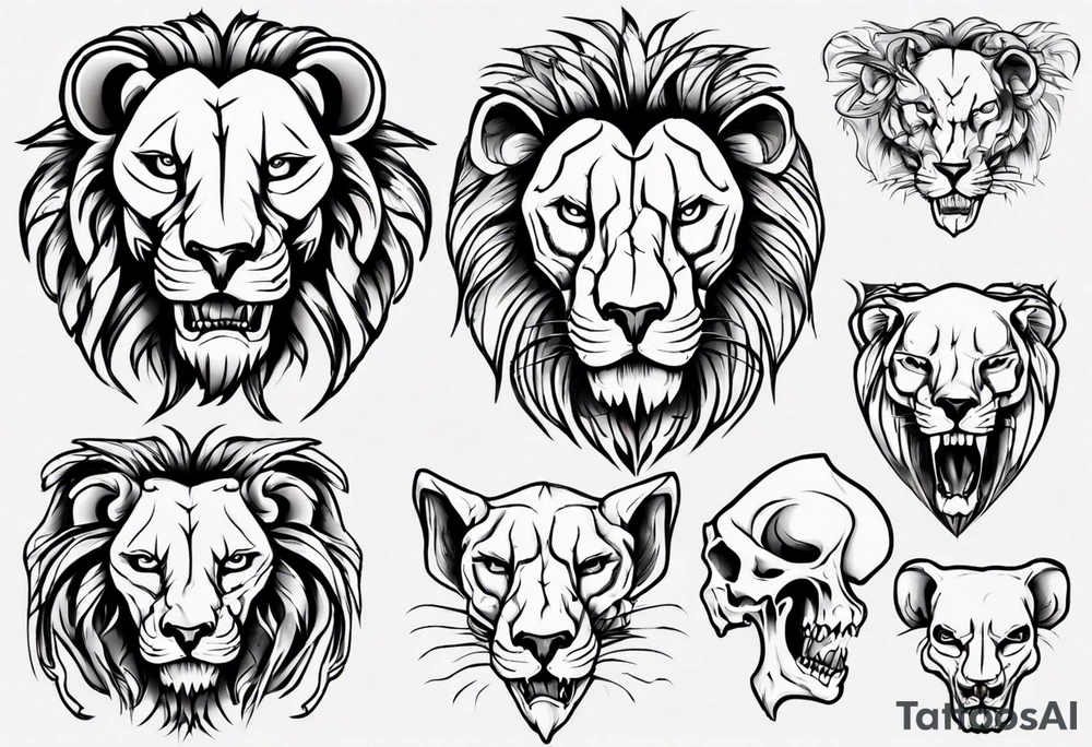 Lion skull tattoo idea