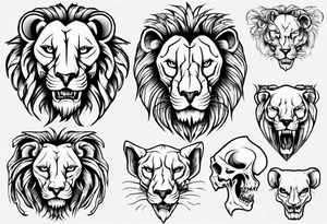 Lion skull tattoo idea