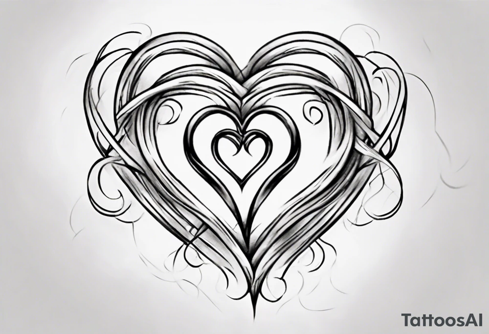 Prime knot 6,1 as entangled hearts, but very simple tattoo idea