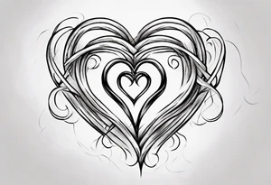 Prime knot 6,1 as entangled hearts, but very simple tattoo idea