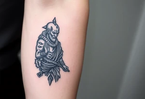 African Warrior and Monk war and peace tattoo idea