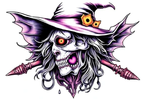 Dangerous witch tattoo idea