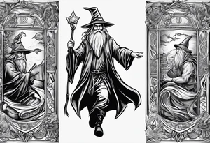 wizard coming out of a book tattoo idea