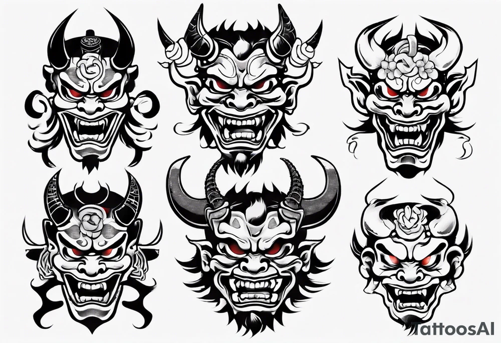 oni mask tattoo idea