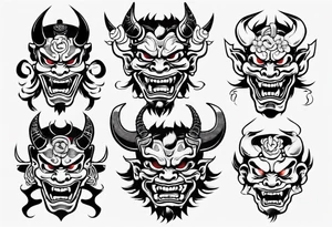 oni mask tattoo idea