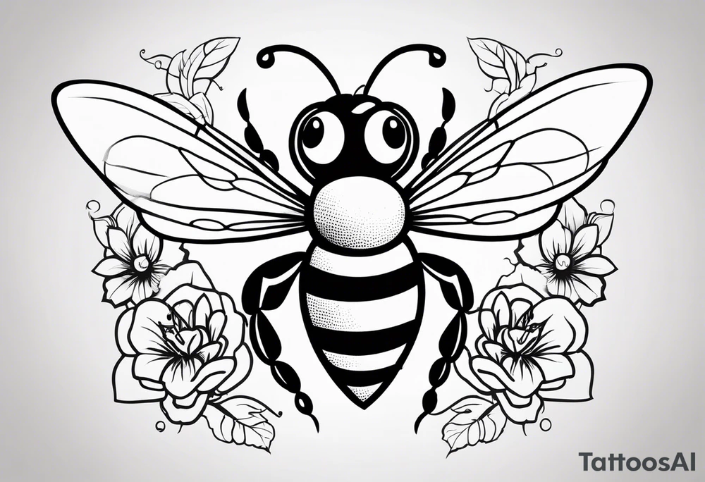 tattoo of mother bee tattoo idea