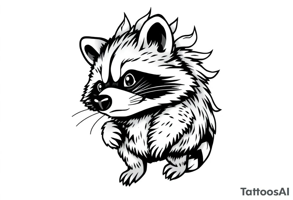 Raccoon dumpster fire tattoo idea