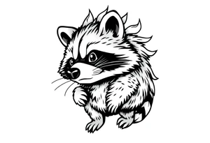Raccoon dumpster fire tattoo idea