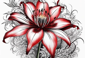 Red Spider Lily, Black Dragon tattoo idea