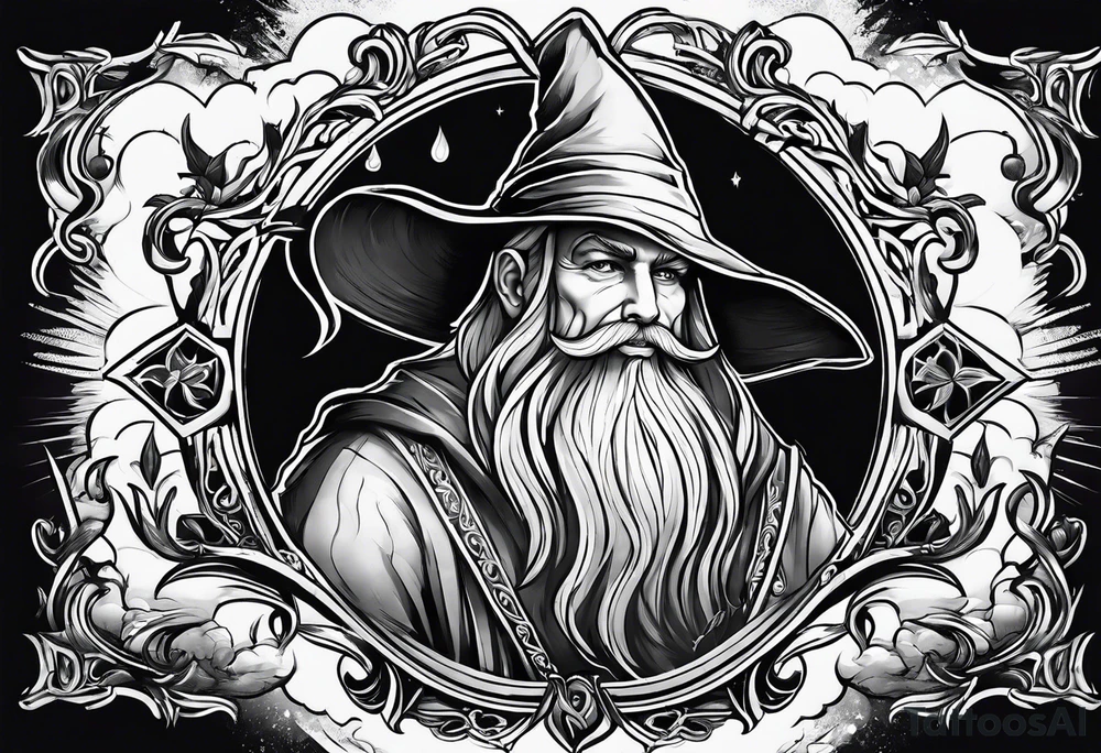wizard coming out of a book tattoo idea