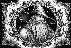 wizard coming out of a book tattoo idea