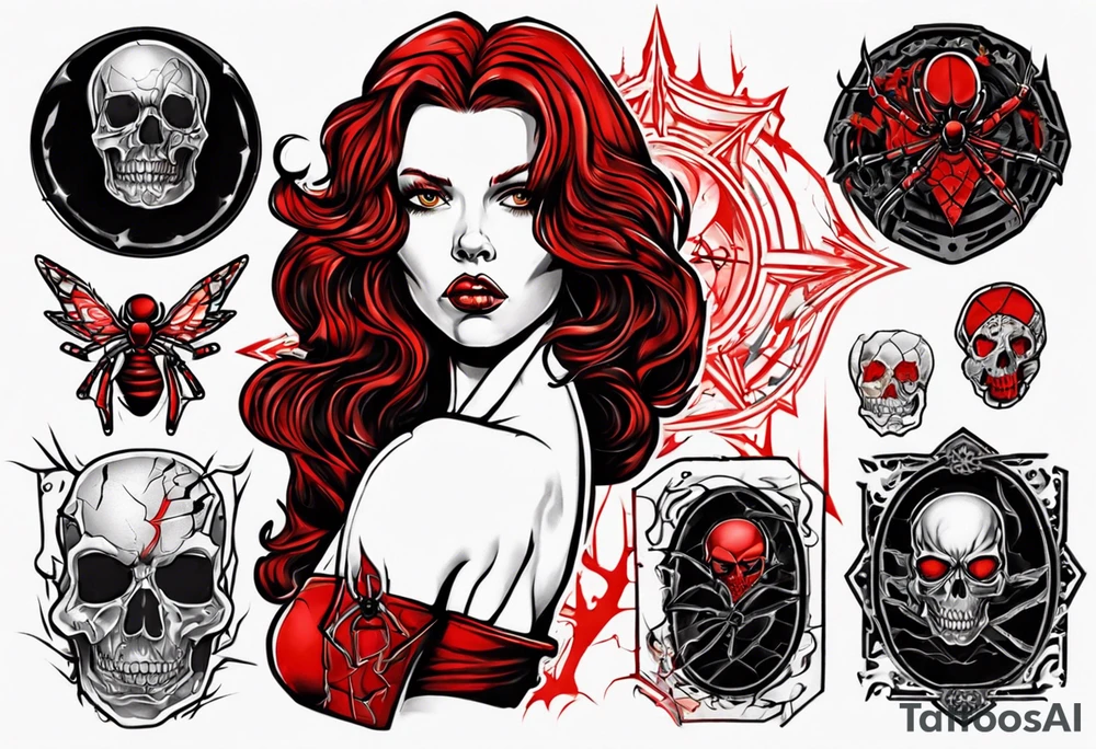 Black widow in the red room tattoo idea