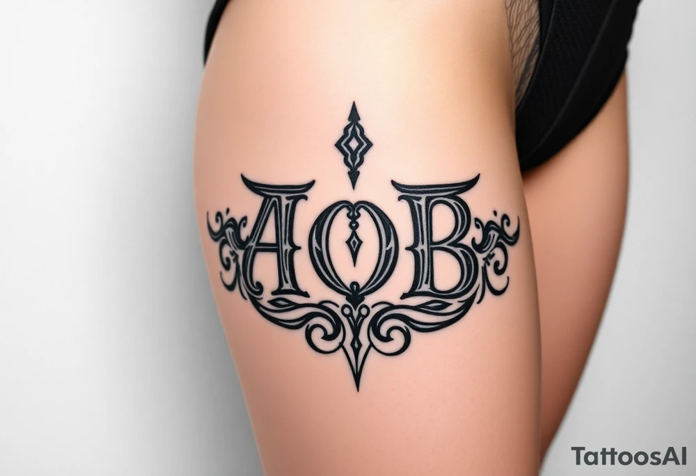 AOB lettering tattoo idea