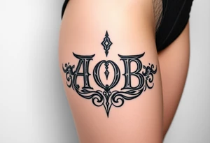 AOB lettering tattoo idea