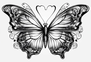 butterfly wings that makes a heart tattoo idea